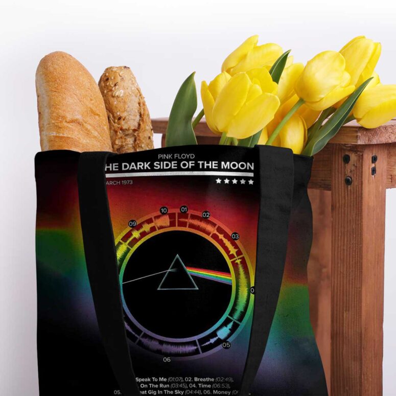 Pink Floyd Tote Bag - The Dark Side Of The Moon 1973 Waveform Pink Floyd Tote Bag - The Dark Side Of The Moon 1973 Waveform