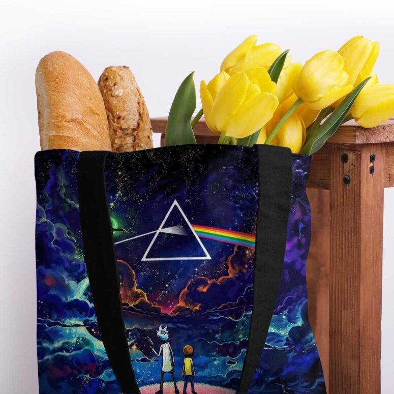 Pink Floyd Tote Bag - Rick and Morty The Dark Side Of The Moon