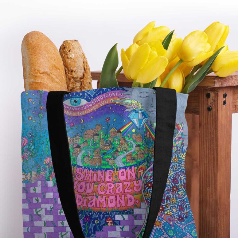 Pink Floyd Tote Bag - Shine On You Crazy Diamond Inspired