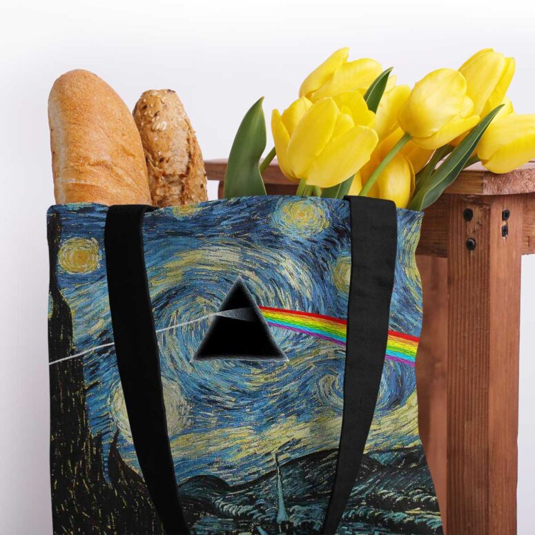 Pink Floyd Tote Bag - Starry Night Dark Side Of The Moon Van Gogh Pink Floyd Tote Bag - Starry Night Dark Side Of The Moon Van Gogh