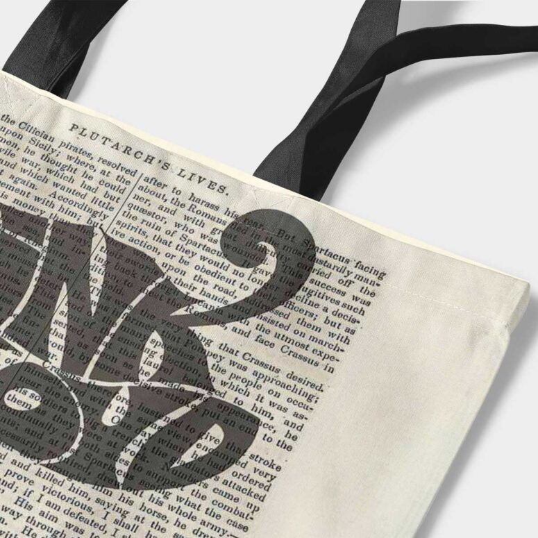Pink Floyd Tote Bag - Art Print on 1850 Antique Book Page