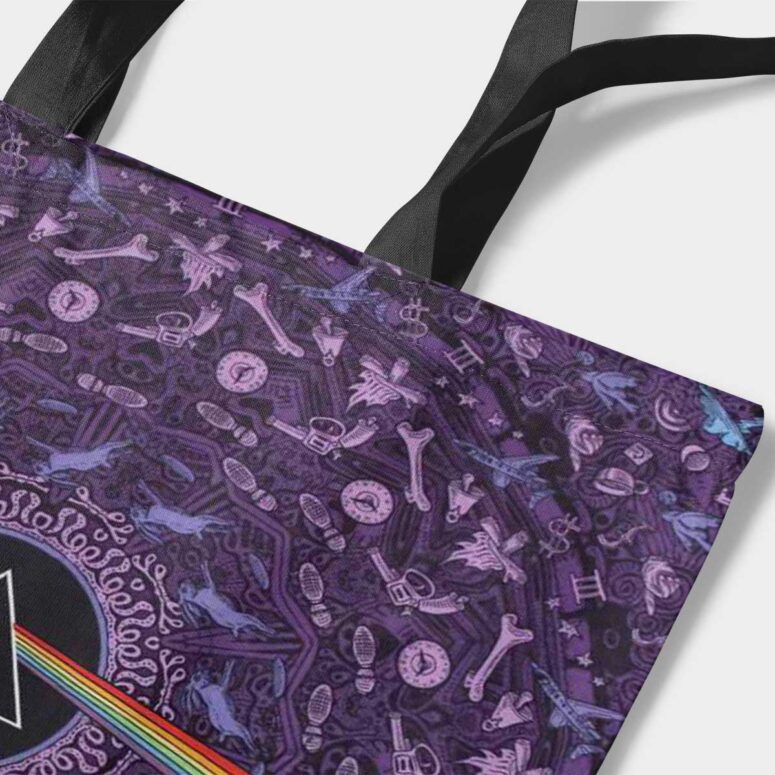 Pink Floyd Tote Bag - Dark Side of the Moon Album Psychedelic Pink Floyd Tote Bag - Dark Side of the Moon Album Psychedelic