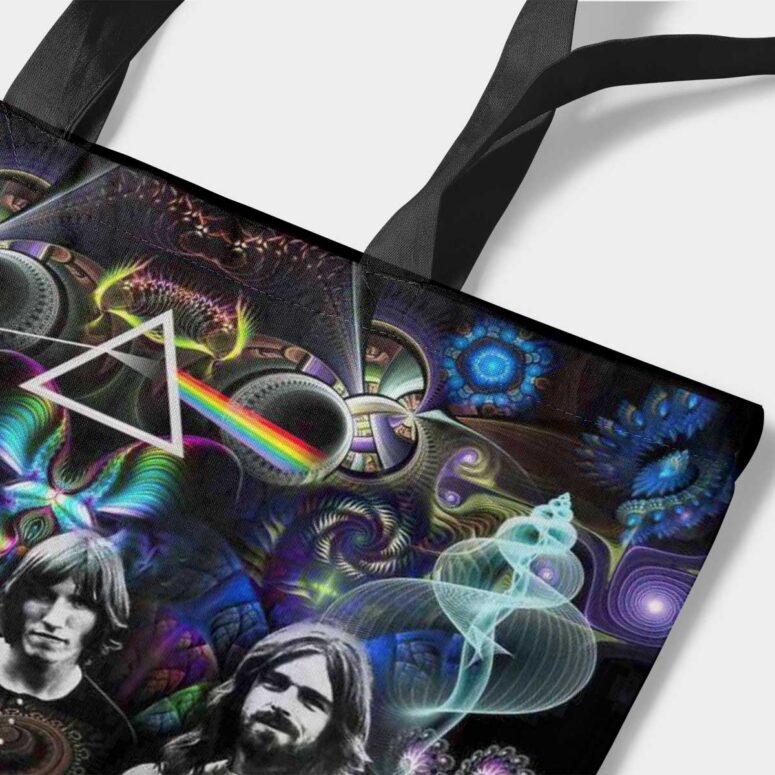 Dark Side Of The Moon Psychedelic Abstract Art Pink Floyd Tote Bag