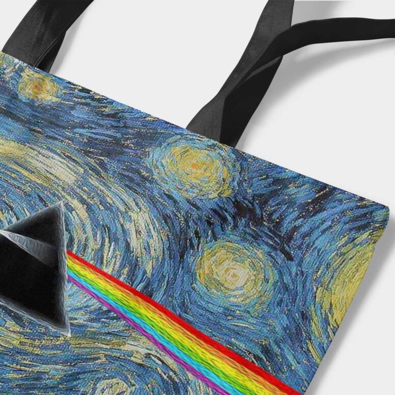 Pink Floyd Tote Bag - Starry Night Dark Side Of The Moon Van Gogh Pink Floyd Tote Bag - Starry Night Dark Side Of The Moon Van Gogh