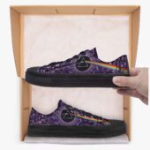 Dark Side Of The Moon Album Psychedelic – Pink Floyd Low Top Retro Canvas Shoes Black Mockup - OtherBrick