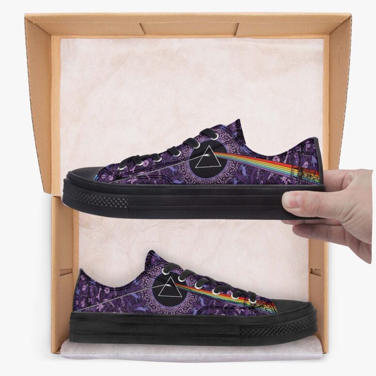 Dark Side of the Moon Album Psychedelic - Pink Floyd Canvas Shoes Dark Side of the Moon Album Psychedelic - Pink Floyd Canvas Shoes