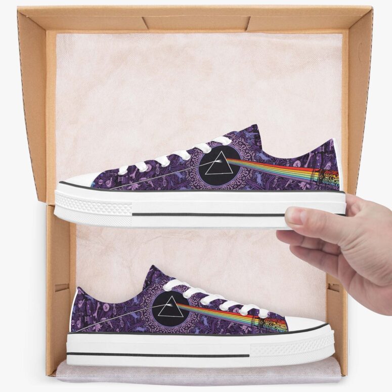 Dark Side of the Moon Album Psychedelic - Pink Floyd Canvas Shoes Dark Side of the Moon Album Psychedelic - Pink Floyd Canvas Shoes