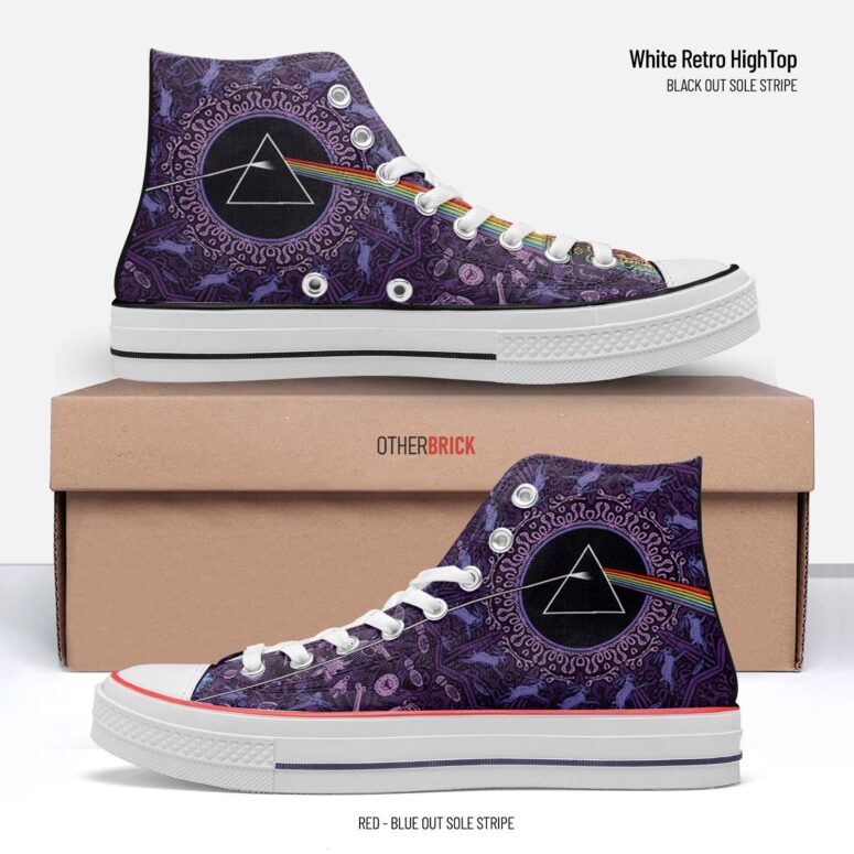 Dark Side of the Moon Album Psychedelic - Pink Floyd Canvas Shoes Dark Side of the Moon Album Psychedelic - Pink Floyd Canvas Shoes
