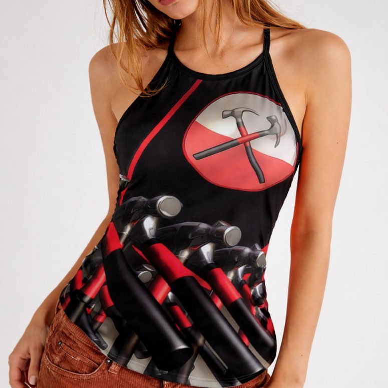 Hammer March Pink Floyd Criss Cross Tank Top Hammer March Pink Floyd Criss Cross Tank Top