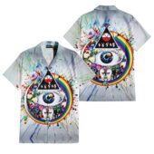 Pink Floyd Collage The Wall Pulse Dsotm Flower Diamond Ring Of Rainbow Hawaiian Shirt 2sides - OtherBrick