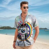 Pink Floyd Collage The Wall Pulse Dsotm Flower Diamond Ring Of Rainbow Hawaiian Shirt Man - OtherBrick