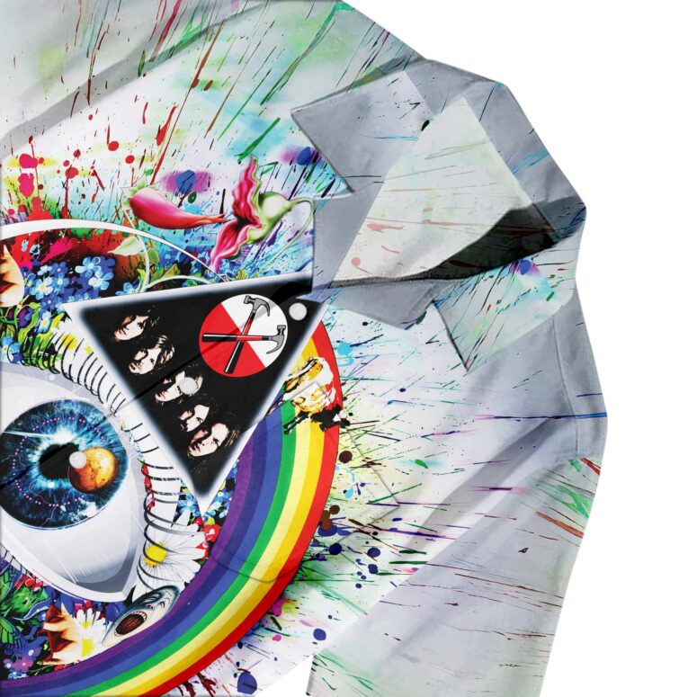 Pink Floyd Collage The Wall Pulse DSOTM Flower Diamond Ring Of Rainbow Hawaiian Shirt