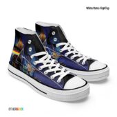 The Division Bell Dsotm Album Illustrator – Pink Floyd White Retro Hightop - OtherBrick
