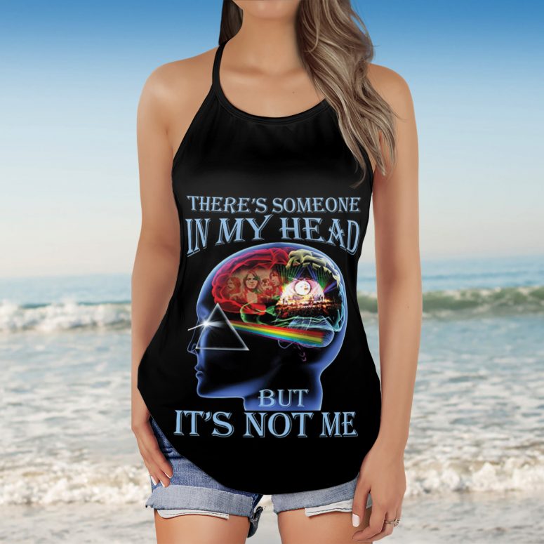 There's Someone in My Head But It's Not Me Pink Floyd Criss Cross Tank Top