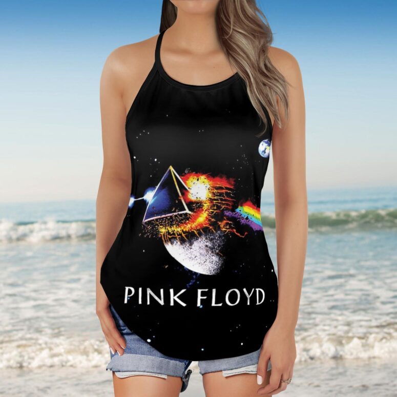 DSOTM Universe Pink Floyd Criss Cross Tank Top