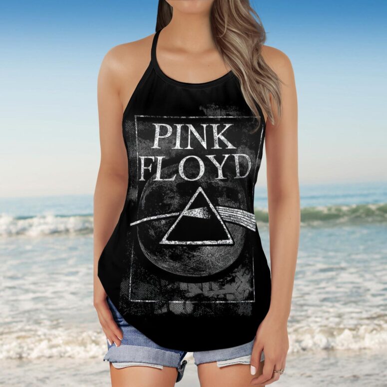 Dark Side Of The Moon Hand Drawing Art Pink Floyd Criss Cross Tank Top Dark Side Of The Moon Hand Drawing Art Pink Floyd Criss Cross Tank Top