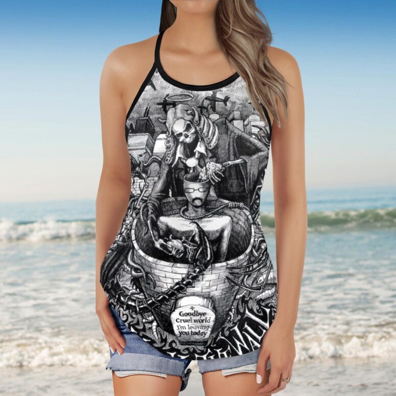 Essence of the Wall Pink Floyd Criss Cross Tank Top