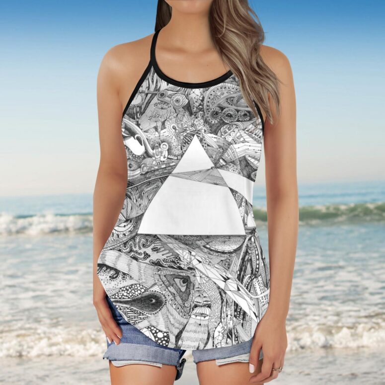 Memories Fan Art Pink Floyd Criss Cross Tank Top