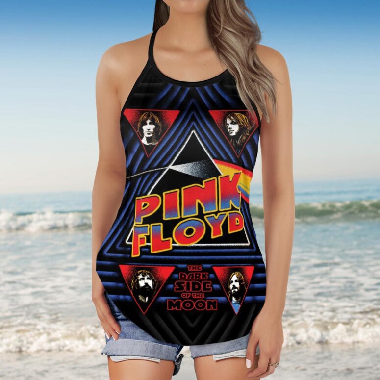 Pink Floyd Funkside The Dark Side Of The Moon Criss Cross Tank Top Pink Floyd Funkside The Dark Side Of The Moon Criss Cross Tank Top