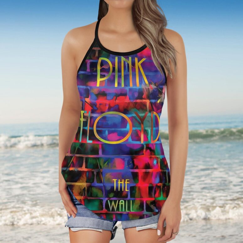 Pink Floyd The Wall Water Painting Criss Cross Tank Top