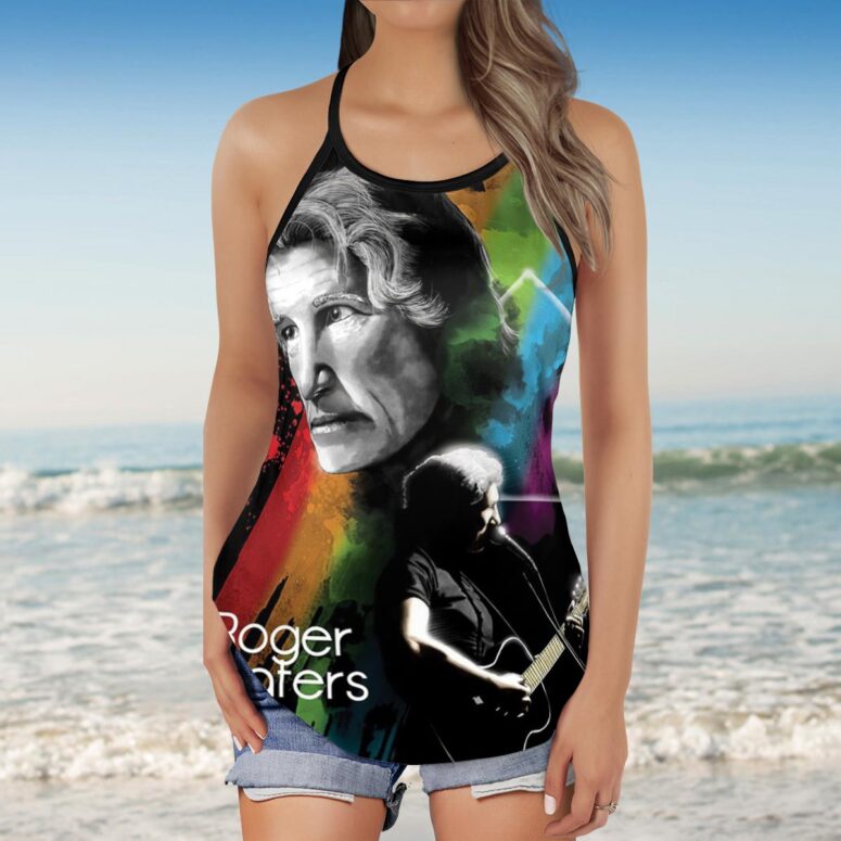 Roger Water Art Pink Floyd Criss Cross Tank Top