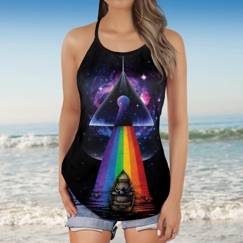 The Endless River x Dark side of the moon Pink Floyd Criss Cross Tank Top