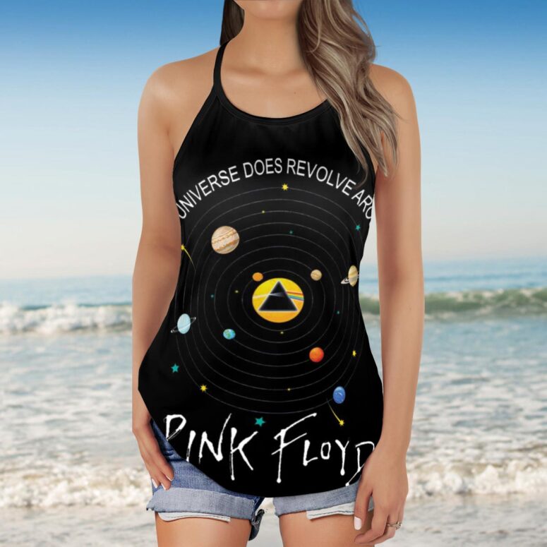 The Universe does Revolve Around Pink Floyd Criss Cross Tank Top