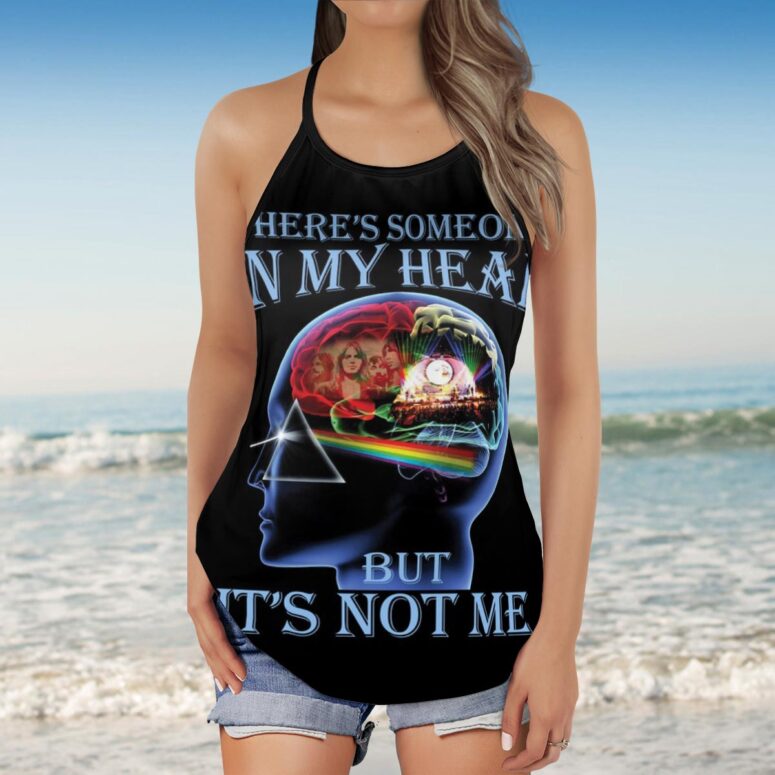 There's Someone in My Head But It's Not Me Pink Floyd Criss Cross Tank Top
