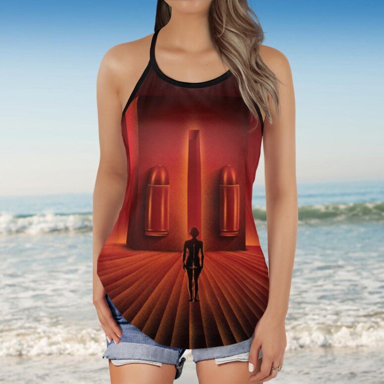 When The Tigers Broke Free Fan Art Pink Floyd Criss Cross Tank Top