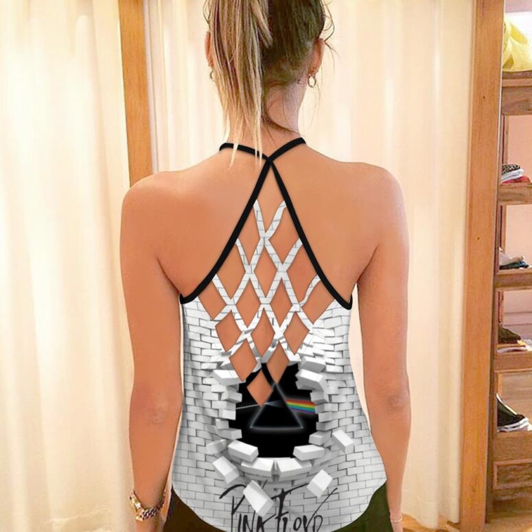 Brick In The Wall 3D Pink Floyd Criss Cross Tank Top Brick In The Wall 3D Pink Floyd Criss Cross Tank Top
