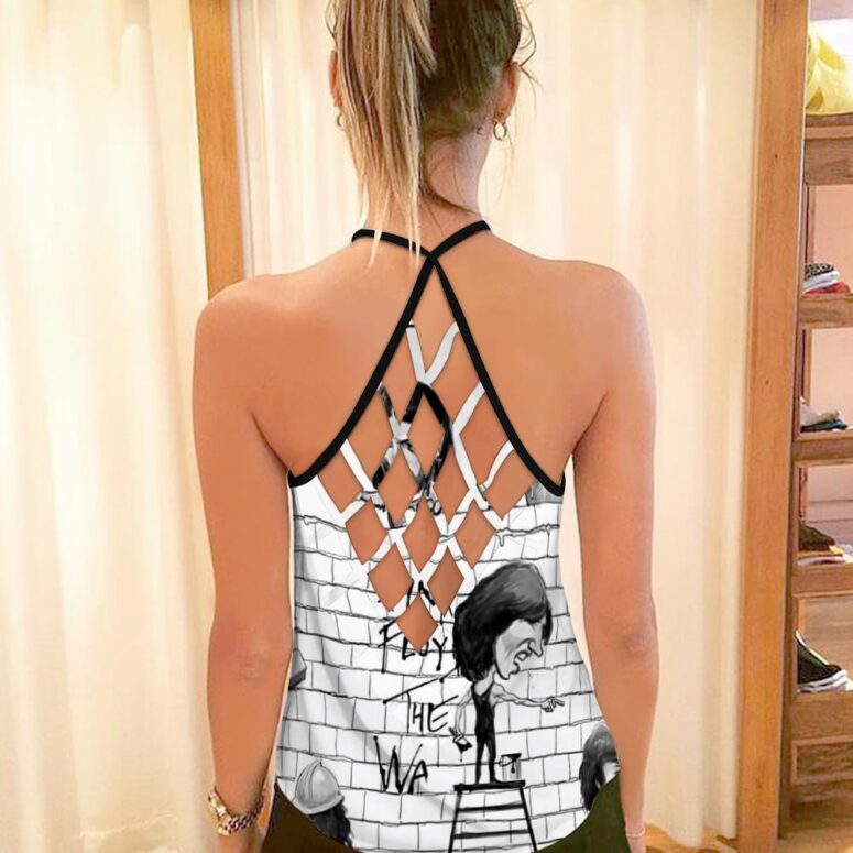 Building The Wall Pink Floyd Criss Cross Tank Top