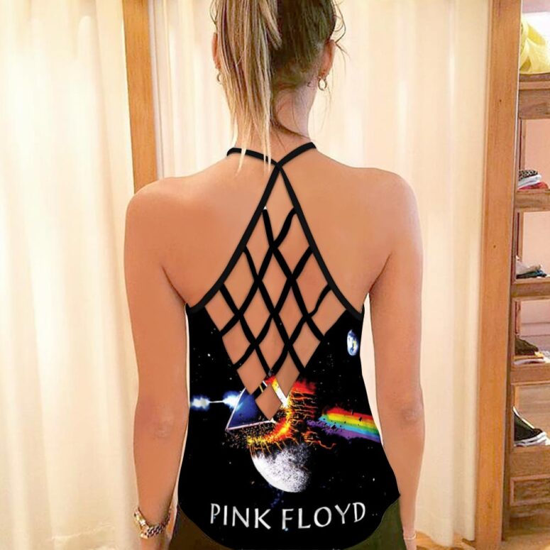 DSOTM Universe Pink Floyd Criss Cross Tank Top