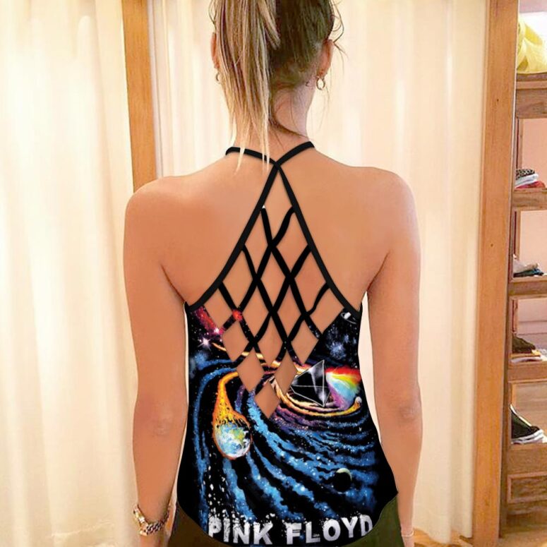 DSOTM Universe of Chaos Pink Floyd Criss Cross Tank Top DSOTM Universe of Chaos Pink Floyd Criss Cross Tank Top