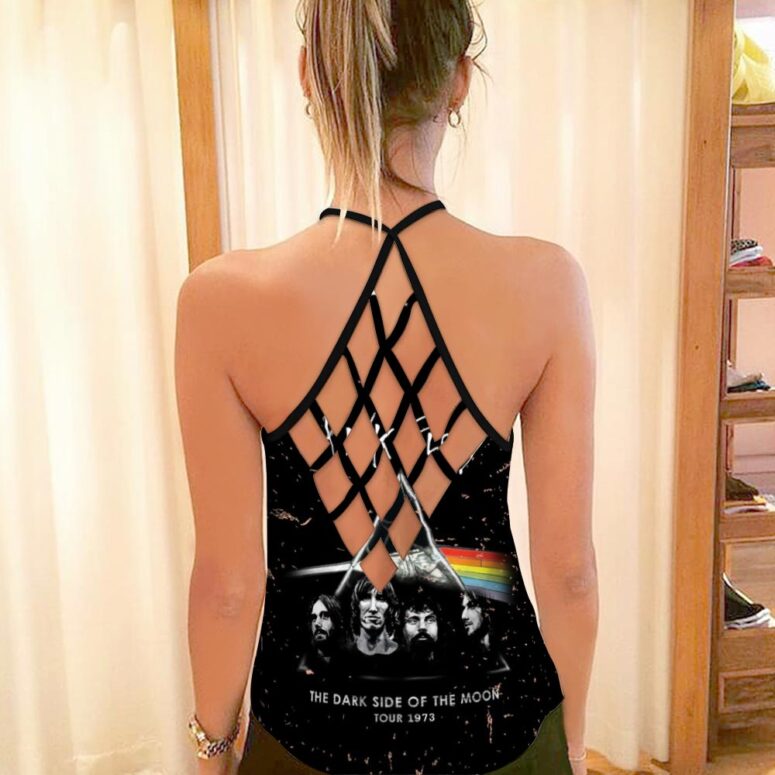 Dark Side Of The Moon 1973 inspired Acid Wash Pink Floyd Criss Cross Tank Top Dark Side Of The Moon 1973 inspired Acid Wash Pink Floyd Criss Cross Tank Top