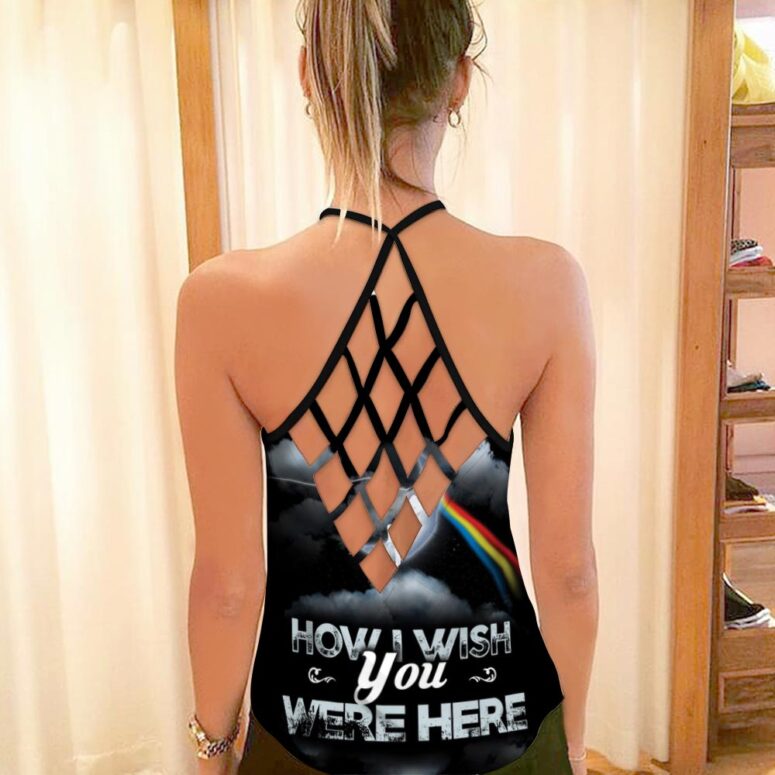 How Wish You Were Here Art Pink Floyd Criss Cross Tank Top How Wish You Were Here Art Pink Floyd Criss Cross Tank Top