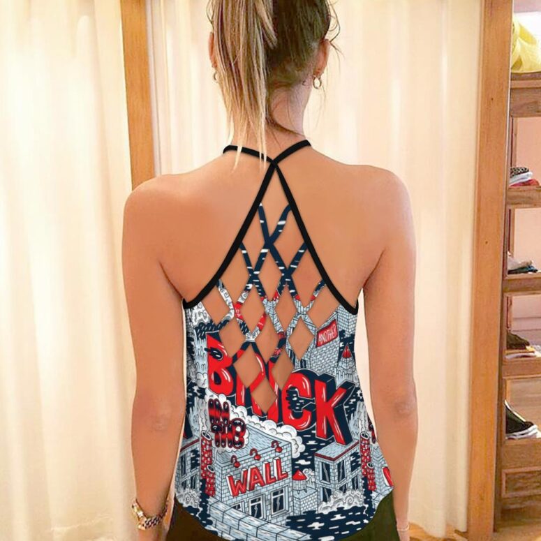 Just Brick In The Wall Pink Floyd Criss Cross Tank Top