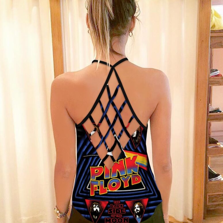 Pink Floyd Funkside The Dark Side Of The Moon Criss Cross Tank Top Pink Floyd Funkside The Dark Side Of The Moon Criss Cross Tank Top