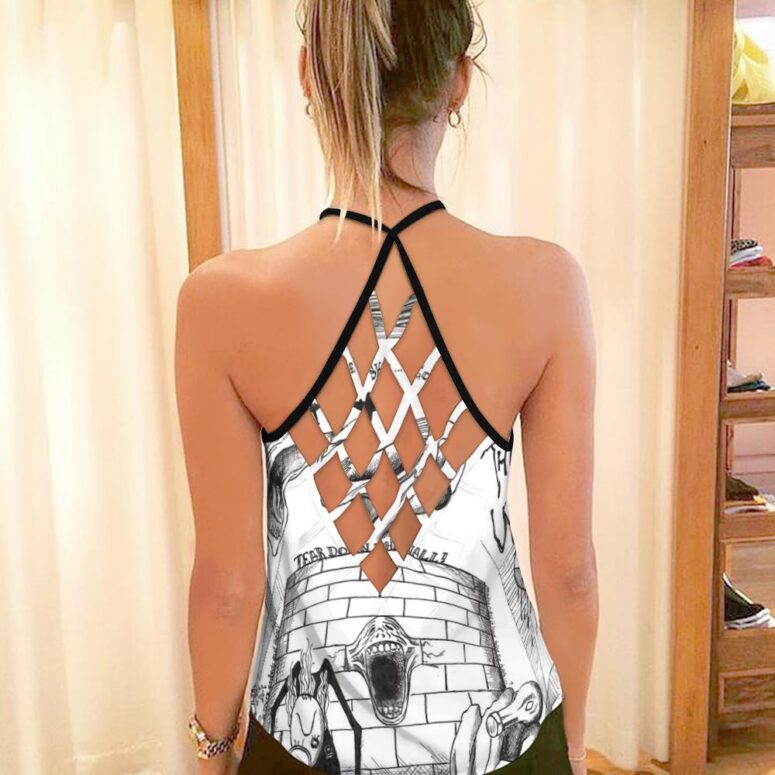 Pink Floyd Goodbye Blue Sky Criss Cross Tank Top