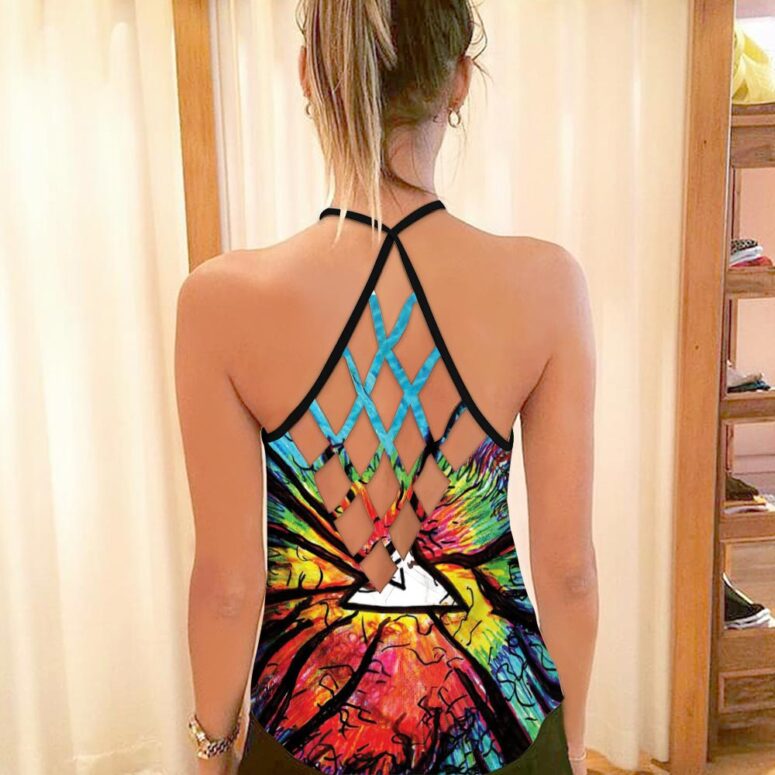 Pink Floyd Psychedelic Criss Cross Tank Top