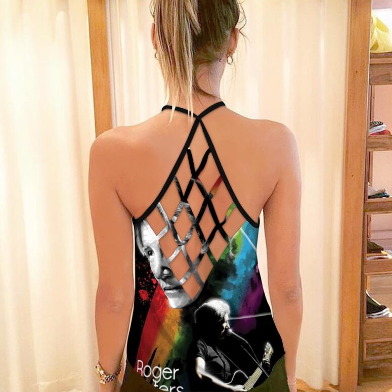 Roger Water Art Pink Floyd Criss Cross Tank Top