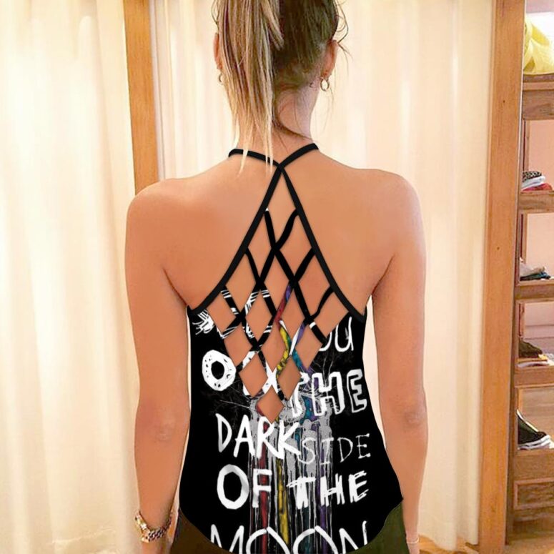 See You On The Dark Side of the moon Pink Floyd Criss Cross Tank Top See You On The Dark Side of the moon Pink Floyd Criss Cross Tank Top
