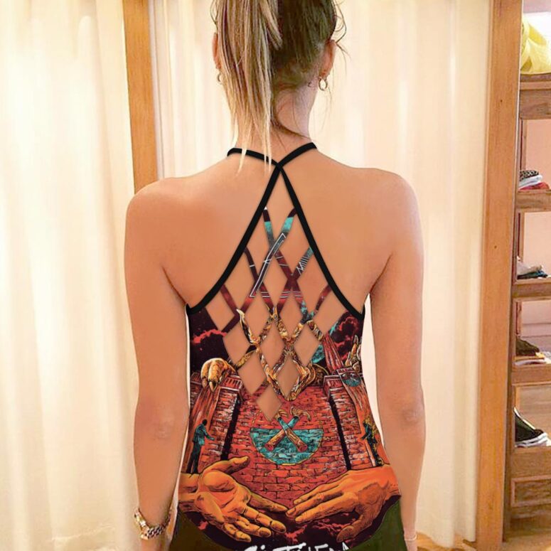 US x Them American Tour Pink Floyd Criss Cross Tank Top US x Them American Tour Pink Floyd Criss Cross Tank Top