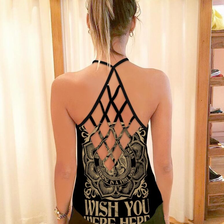 Wish You Were Here Were just two lost souls Swimming in a fish bowl Pink Floyd Criss Cross Tank Top Wish You Were Here Were just two lost souls Swimming in a fish bowl Pink Floyd Criss Cross Tank Top