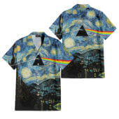 Hawaiian Shirt 2sides A Starry Night Dark Side Of The Moon Van Gogh Hawaiian Shirt Copy - OtherBrick