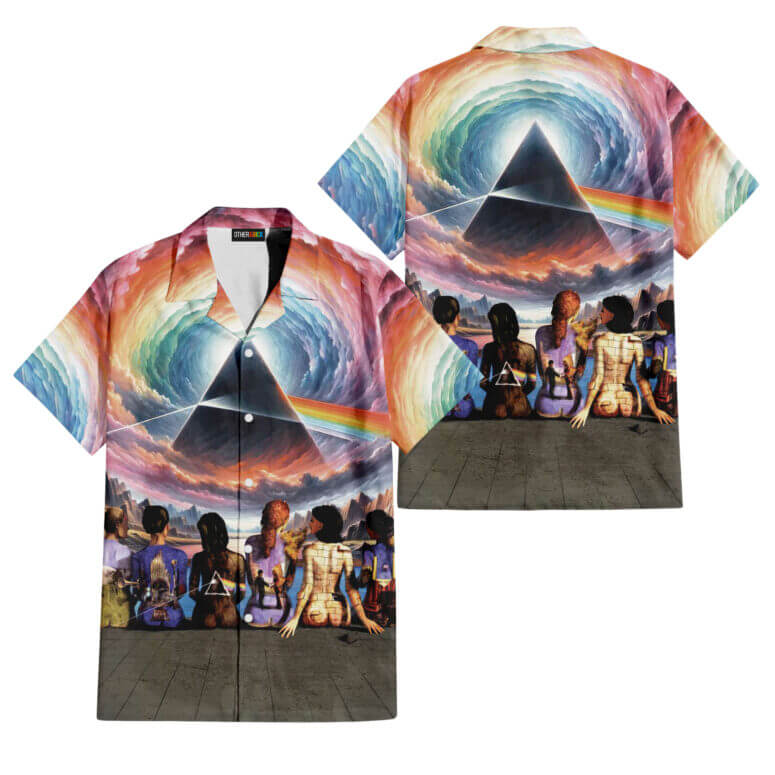 The Dark Side Of The Moon In The Wall Art Hawaiian Pink Floyd Shirt The Dark Side Of The Moon In The Wall Art Hawaiian Pink Floyd Shirt