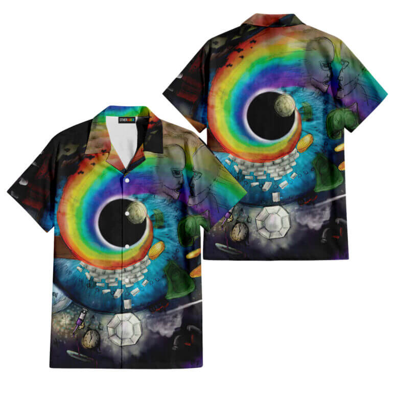 The Dark Side Of The Moon In The Wall Art Hawaiian Pink Floyd Shirt