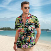 Hawaiian Shirt Man B Album Icon The Wall Dsotm Pink Floyd Tropical Plants Hawaiian Shirt - OtherBrick