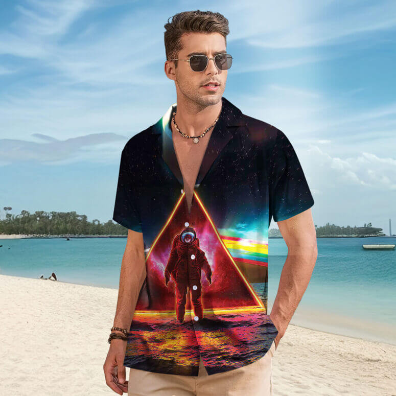 The Dark Side Of The Moon In The Wall Art Hawaiian Pink Floyd Shirt