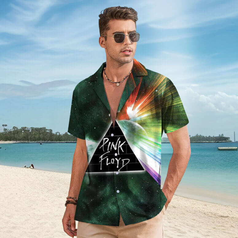 The Dark Side Of The Moon In The Wall Art Hawaiian Pink Floyd Shirt