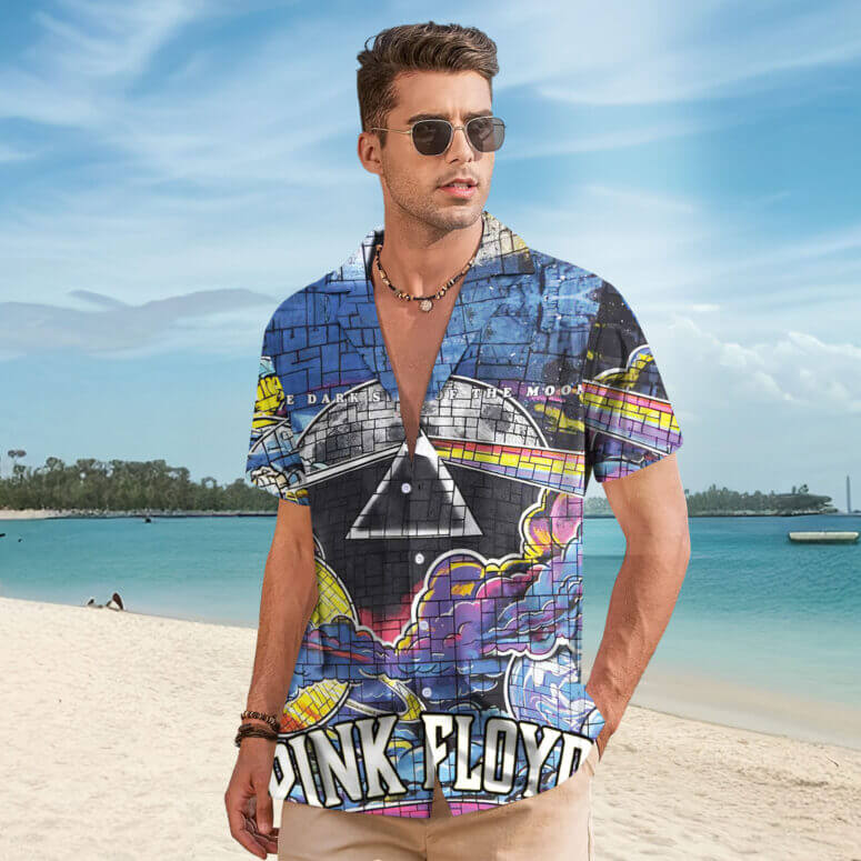 The Dark Side Of The Moon In The Wall Art Hawaiian Pink Floyd Shirt The Dark Side Of The Moon In The Wall Art Hawaiian Pink Floyd Shirt